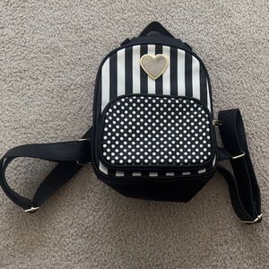 Black and White Striped and Polka Dot Women's Backpack